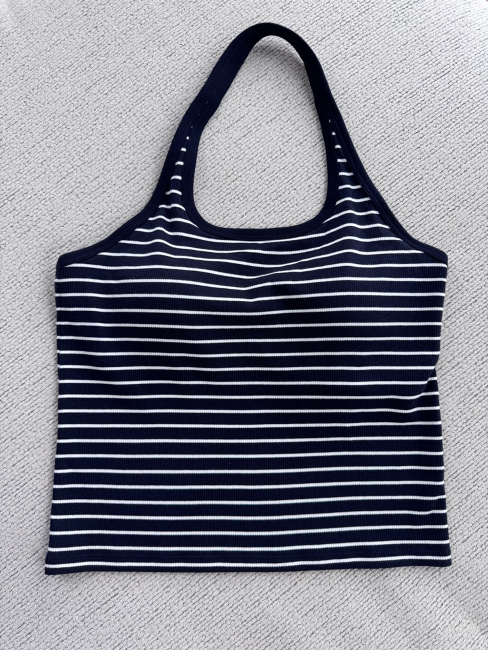 Uniqlo Navy and White Striped Halter Tank Size M